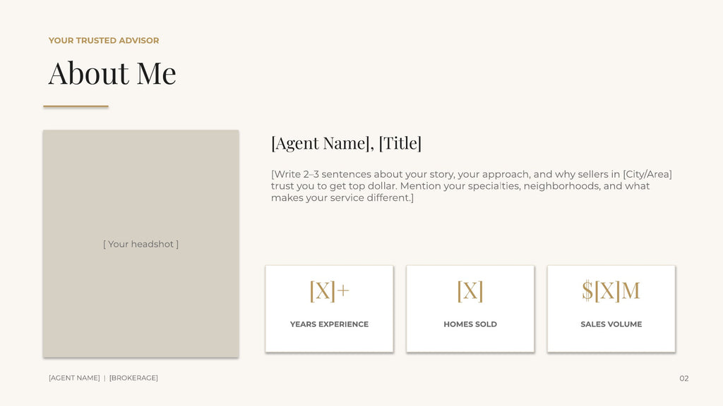 About Me agent bio page